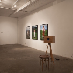Installation view from the series “Under the skin” and “Past perfect”, video installation