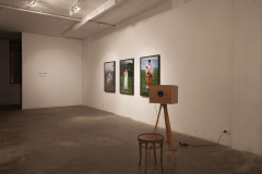 Installation view from the series “Under the skin” and “Past perfect”, video installation